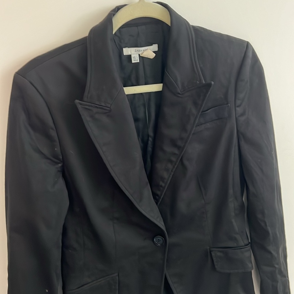 Zara Basic Cotton Black Jacket L - image 2